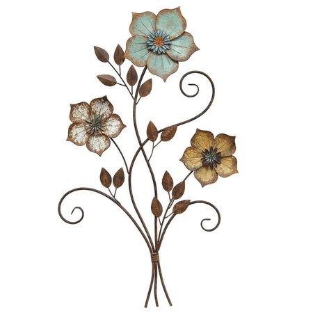 KD ESTANTERIA Tricolor Flower Wall Decor, Multicolor KD2476012